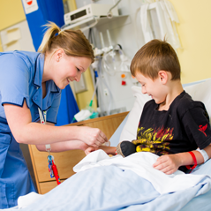 Nurse changing a dressing