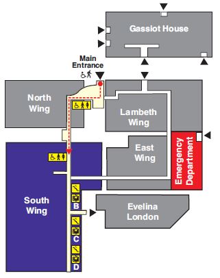 South Wing first floor map