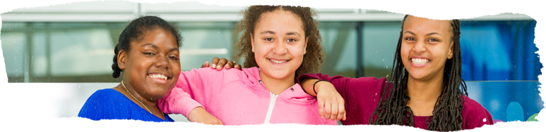 Three friends at Evelina London