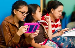 Family in waiting area