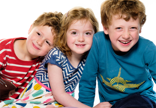 Emily Burgess, patient of the Child Stroke Project, with her brothers Peter and Thomas