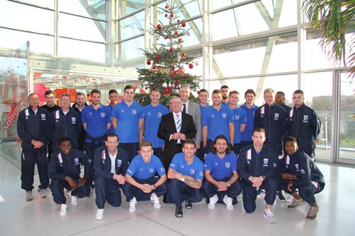 Gillingham FC squad on a visit to Evelina London