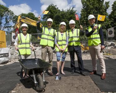 Sara Hanna, Grenville Fox, Marian Ridley, Hugh Taylor and Jeff Brazier at the Ronald McDonald House groundbreaking ceremony