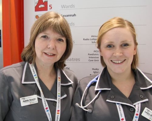 Asthma nurses Judith Searle and Laura Johnston