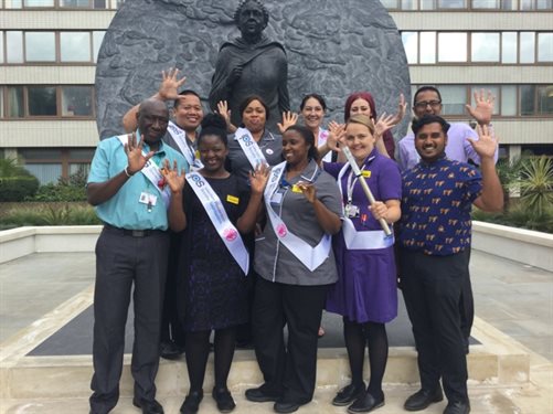 The infection prevention team with the IPS torch