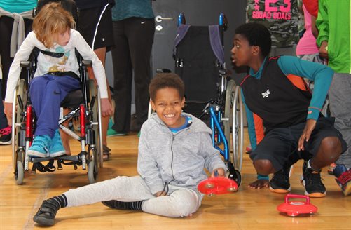 children playing curling