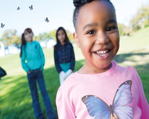 girls with butterflies