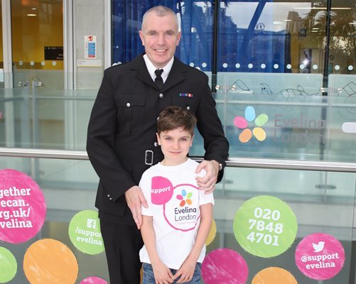 London Fire Brigade Deputy Assistant Commissioner Andy Roe and his son, Zaki