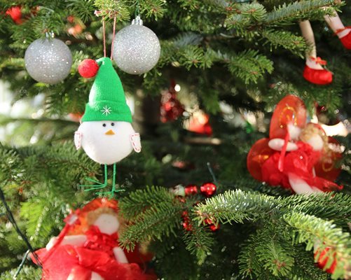 Decorations on a Christmas tree