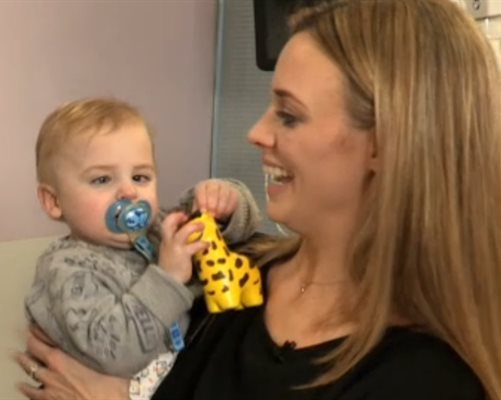 Baby Harrison and mum Nina at the Neonatal Unit.