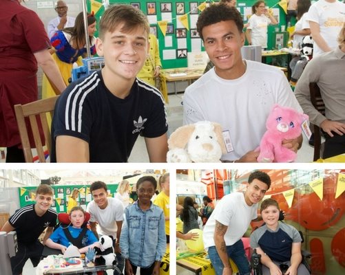 Dele Alli visiting patients at Evelina London