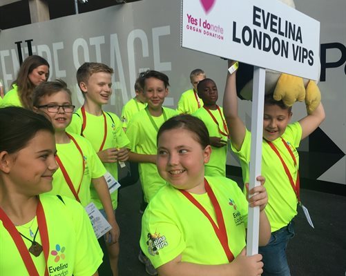 Children taking part in the athletes march at the British Transplant Games opening ceremony
