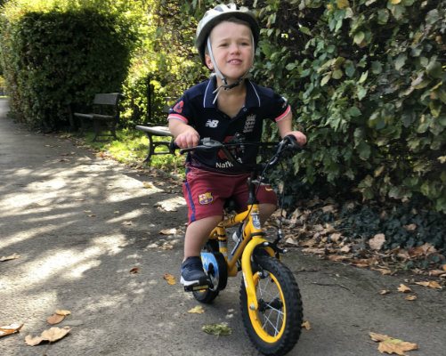 Sam Short riding his bike