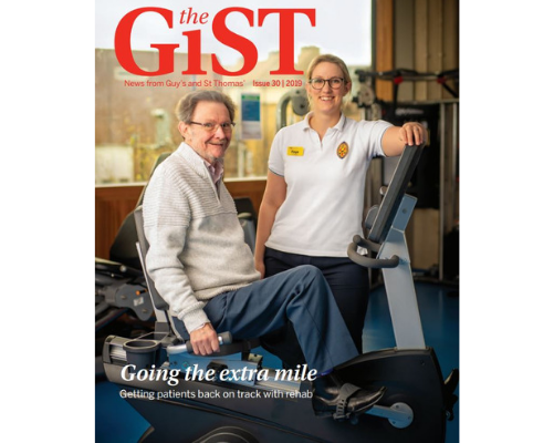 The front cover of the June edition of the GiST showing a patient having rehabilitation