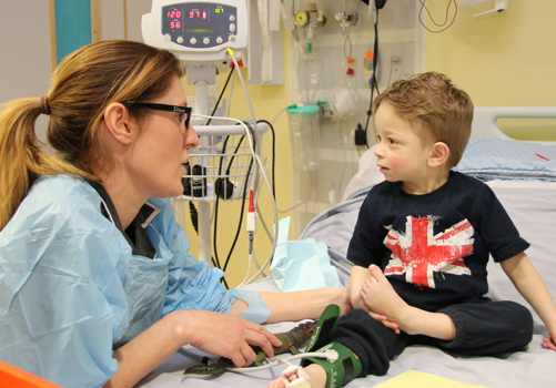Young research patient and nurse