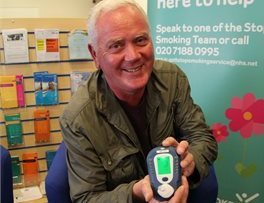 Mike Salmon with his carbon monoxide monitor
