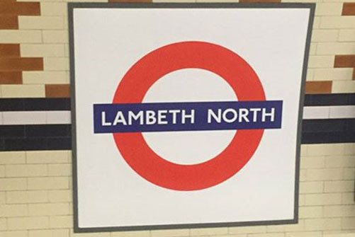 Lambeth North tube station sign