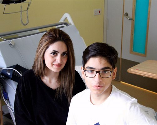 Aadam Ab and mum Aisha Islam who donated her kidney to her son at Evelina London Children&amp;#39;s Hospital.