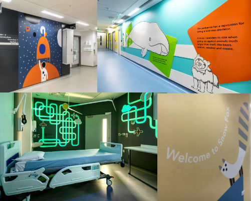 Examples of artwork on wards at Evelina London