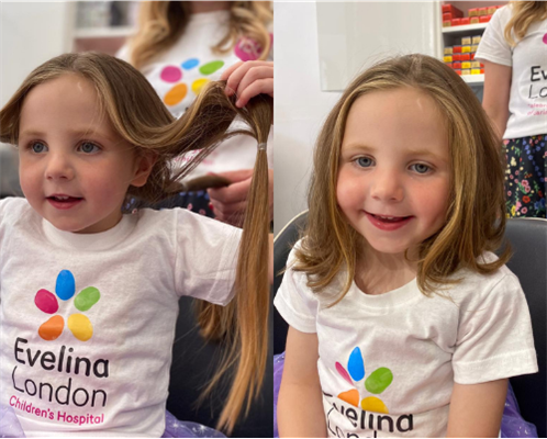 Evie having her haircut for Evelina London