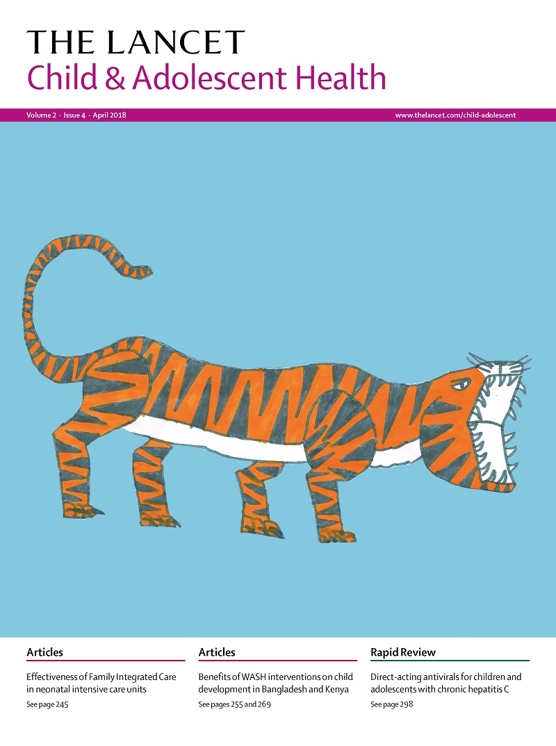 Lancet magazine cover art: roaring tiger by Faisal