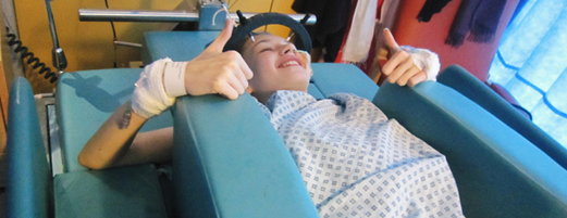 Chantelle undergoing spinal surgery