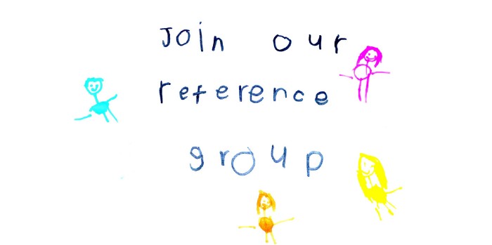 Childs drawing that says join our reference group