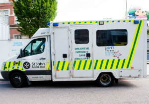 An STRS ambulance outside Evelina London.