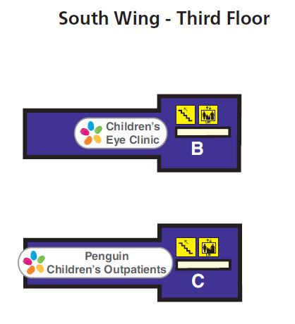 Map of Third Floor, South Wing , St Thomas' Hospital (PDF 135Kb)