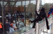 Abseiling grime-fighters drop in at Evelina London