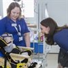 Her Royal Highness The Duchess of Cambridge meets a family on Snow Leopard ward.