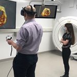 Professor John Simpson using virtual reality technology