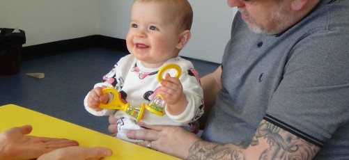 Dusty being cared for by Evelina London's REACH service