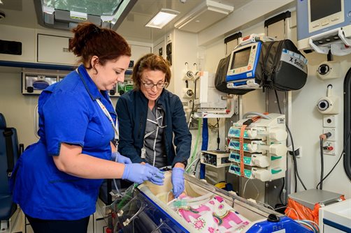 Members of Evelina London's STRS team in an ambulance