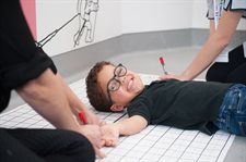 Child having treatment in the Wolf clinical research facility at Evelina London