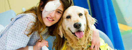 Girl with therapy dog